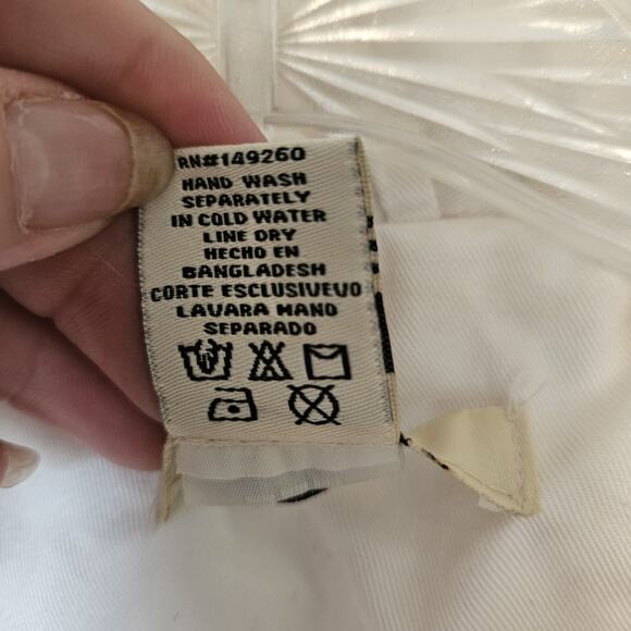 Marci Small Women 100% White Cotton Cargo Jacket Snap Buttons Tie Waist Utility - Picture 7 of 9